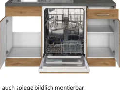 Held Möbel Küchenzeile Sorrento 210/ 270 cm Wotaneiche Winkel