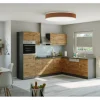 Held Möbel Küchenzeile Sorrento 210/270 cm Wotaneiche-Grafit Winkel