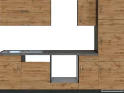 Held Möbel Küchenzeile Sorrento 270 cm Wotaneiche-Grafit ohne E-Geräte