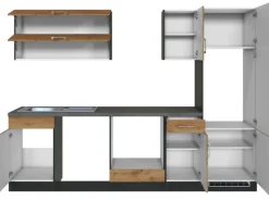 Held Möbel Küchenzeile Sorrento 270 cm Wotaneiche-Grafit ohne E-Geräte