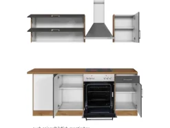 Held Möbel Küchenzeile Sorrento 210 cm Anthrazit-Wotaneiche Winkel