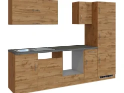 Held Möbel Küchenzeile Sorrento 270 cm Wotaneiche-Wotaneiche ohne E-Geräte