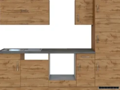 Held Möbel Küchenzeile Sorrento 270 cm Wotaneiche-Wotaneiche ohne E-Geräte