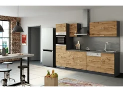 Held Möbel Küchenzeile Sorrento 270 cm Wotaneiche-Grafit