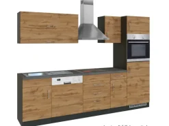 Held Möbel Küchenzeile Sorrento 270 cm Wotaneiche-Grafit