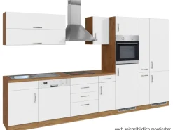 Held Möbel Küchenzeile Sorrento 360 cm Weiß-Wotaneiche