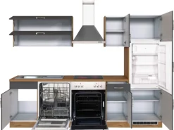 Held Möbel Küchenzeile Sorrento 270 cm Anthrazit-Wotaneiche