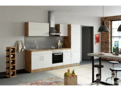 Held Möbel Küchenzeile Sorrento 270 cm Weiß-Wotaneiche