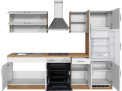 Held Möbel Küchenzeile Sorrento 270 cm Weiß-Wotaneiche