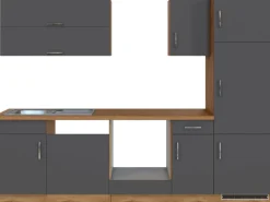 Held Möbel Küchenzeile Sorrento 270 cm Anthrazit-Wotaneiche ohne E-Geräte