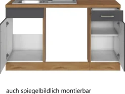 Held Möbel Küchenzeile Sorrento 210/ 270 cm Anthr.-Wotaneiche o. E-Geräte Winkel