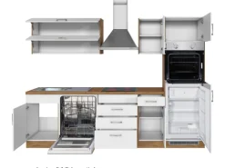 Held Möbel Küchenzeile Sorrento 270 cm Weiß-Wotaneiche