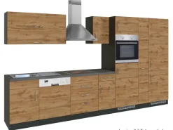 Held Möbel Küchenzeile Sorrento 360 cm Wotaneiche-Grafit