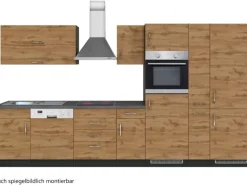 Held Möbel Küchenzeile Sorrento 360 cm Wotaneiche-Grafit