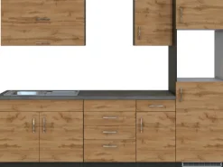 Held Möbel Küchenzeile Sorrento 270 cm Wotaneiche-Grafit ohne E-Geräte