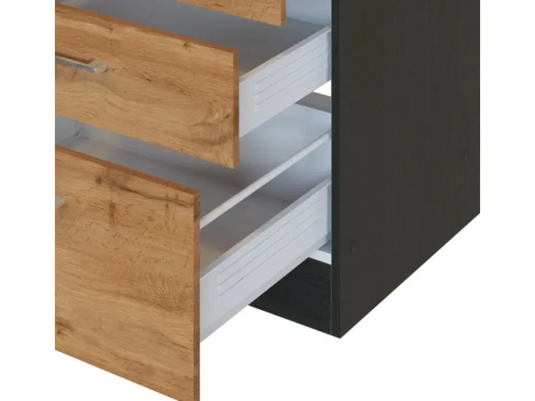 Held Möbel Küchenzeile Sorrento 270 cm Wotaneiche-Grafit ohne E-Geräte