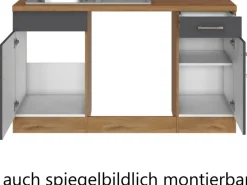 Held Möbel Küchenzeile Sorrento 210/270 cm Anthra.-Wotaneiche o. E-Geräte Winkel