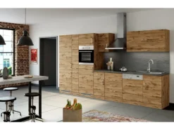 Held Möbel Küchenzeile Sorrento 360 cm Wotaneiche-Wotaneiche