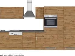 Held Möbel Küchenzeile Sorrento 360 cm Wotaneiche-Wotaneiche