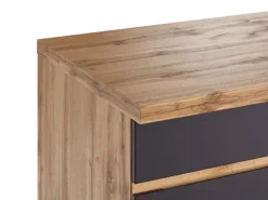 Held Möbel Küchenzeile Turin 300 cm Graphit-Wotaneiche mit E-Geräten