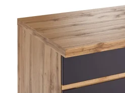 Held Möbel Küchenzeile Turin 390 cm Graphit-Wotaneiche mit E-Geräten