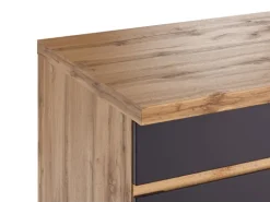 Held Möbel Küchenzeile Turin 330 cm Graphit-Wotaneiche mit E-Geräten