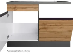 Held Möbel Spülenunterschrank Turin 120cm mit GSP-Blende WotanEiche/Graphit