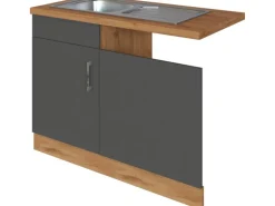 Held Möbel Spülenunterschrank für Geschirrsp. Sorrento 110x85x60cm Anth.-W.Eiche