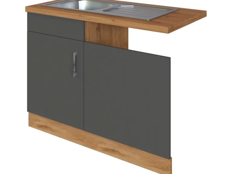 Held Möbel Spülenunterschrank für Geschirrsp. Sorrento 110x85x60cm Anth.-W.Eiche