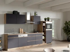 Held Möbel Spülenunterschrank Turin 120cm mit GSP-Blende Graphit/WotanEiche