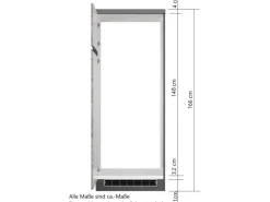 Held Möbel Umbauschrank für Kühl/Gefrierkombi Turin 60cm Graphit/WotanEiche