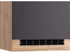 Held Möbel Umbauschrank für Kühl/Gefrierkombi Turin 60cm Graphit/WotanEiche