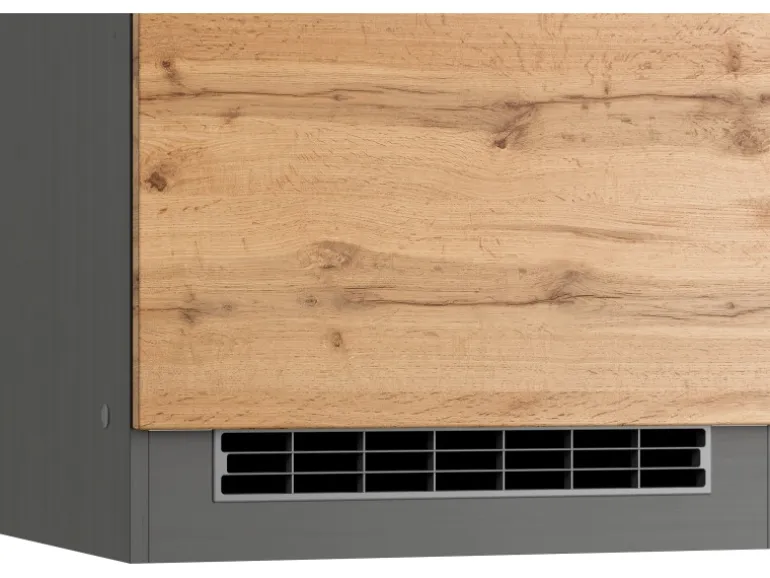 Held Möbel Umbauschrank für Kühl/Gefrierkombi Turin 60cm WotanEiche/Graphit