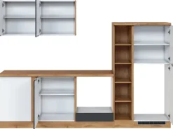 Held Möbel Winkelküche 240 cm - 270 cm Matt Grau-Wotaneiche ohne E-Geräte