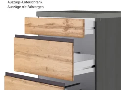 Held Möbel Winkelküche Turin 360 x 240 cm Wotaneiche-Graphit ohne E-Geräte