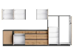 Held Möbel Winkelküche Turin 360 x 240 cm Wotaneiche-Graphit ohne E-Geräte