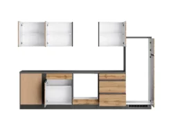 Held Möbel Winkelküche Turin 240 x 300 cm Wotaneiche-Graphit ohne E-Geräte