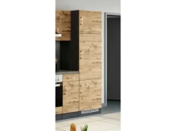 Held Möel Küchen-Kühlschr.umau Sorrento 60x 200x T60cm Nische WotanEiche-Grafit