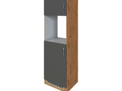 Held Möel Küchen-Ofen-Kühlschr.umau Sorrento 60x 200x T60cm Anthraz.-WotanEiche