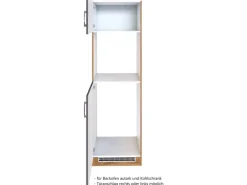 Held Möel Küchen-Ofen-Kühlschr.umau Sorrento 60x 200x T60cm Anthraz.-WotanEiche