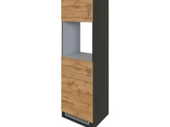 Held Möel Küchen-Ofen-Kühlschr.umau Sorrento 60x200xT60cm WotanEiche-Grafit