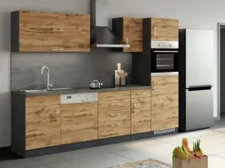 Held Möel Küchen-Ofen-Kühlschr.umau Sorrento 60x200xT60cm WotanEiche-Grafit