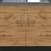 Held Möel Küchen-Spülenschrank Sorrento 100x85xT60cm 2 Türen WotanEiche-Grafit