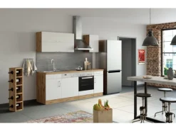 Held Möel Küchen-Spülzentrum Sorrento 110x85x60cm Tür lende Sockel Weiß-W.Eiche