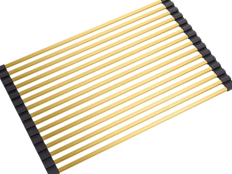 Helika Aufrollbares Abtropfgitter 45 cm x 28 cm Goldfarbe