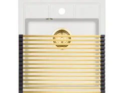 Helika Aufrollbares Abtropfgitter 45 cm x 28 cm Goldfarbe