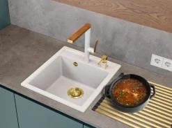 Helika Aufrollbares Abtropfgitter 45 cm x 28 cm Goldfarbe