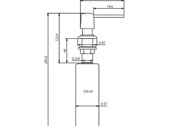 Helika Einbau-Seifenspender 350 ml Schwarz