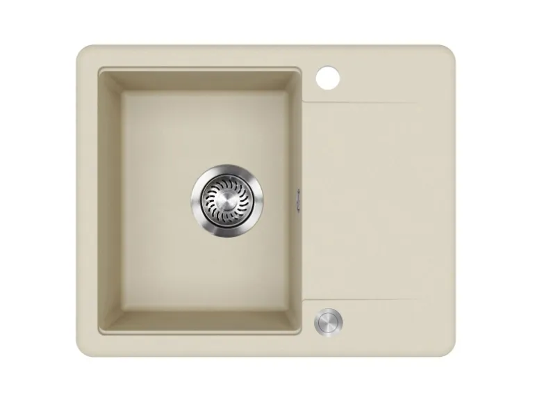 Helika Einbauspüle Esta 56 cm x 46 cm Elfenbein inkl. Druckknopfventil