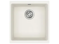 Helika Einbauspüle Forma 43 cm x 46 cm Weiß inkl. Manuellem Ventil